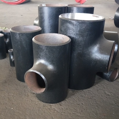 DIN2615 เหล็กกล้าคาร์บอน Tee Sch20 Sch10 Dn15-Dn1200 STD Black Painting